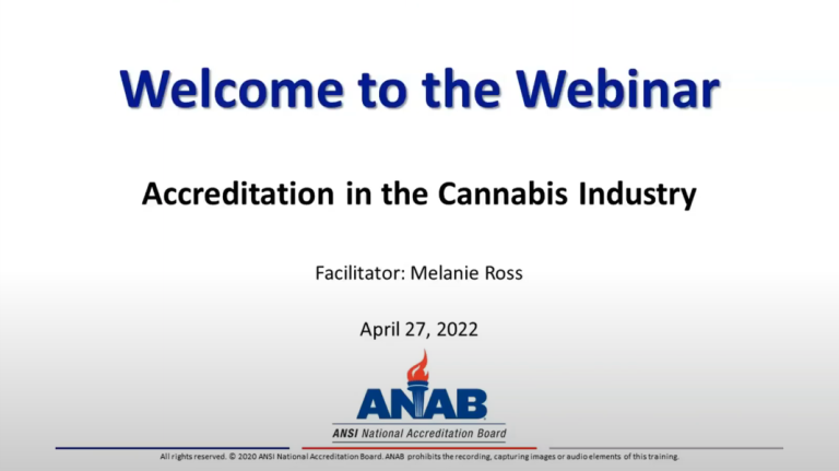 Webinar: Accreditation in the Cannabis Industry