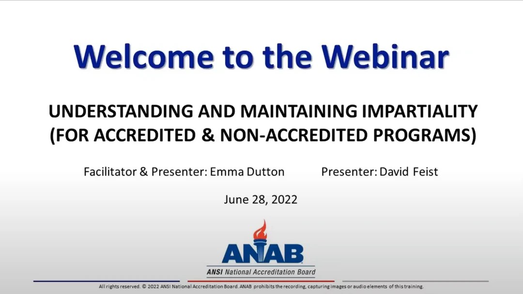 Understanding and Maintaining Impartiality (For Accredited & Non-accredited Programs)