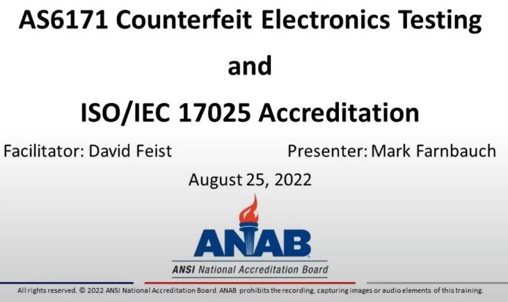 AS 6171 – COUNTERFEIT ELECTRONICS TESTING