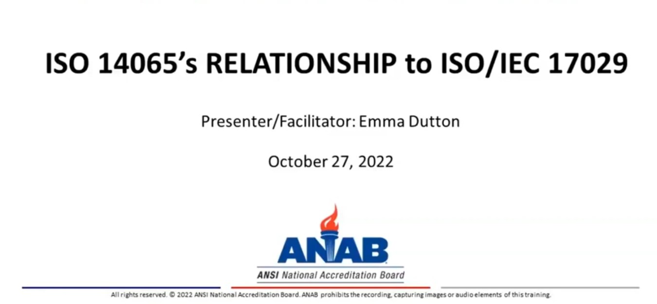 ISO 14065’S Relationship to ISO/IEC 17029