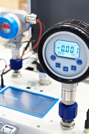 Calibration equipment in a metrology lab.