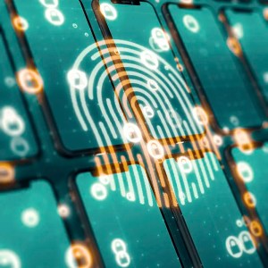 fingerprint showing forensics concept