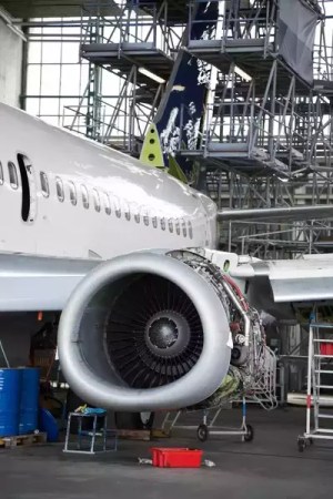 plane engine in a lab