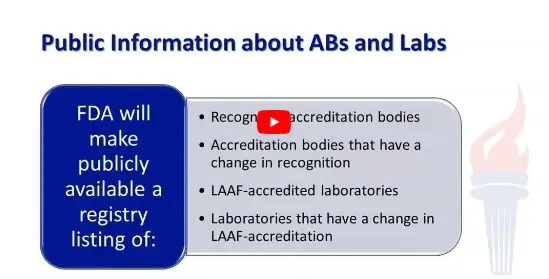NEW FDA food testing requirements - Laboratory Accreditation for Analyses of Food LAAF