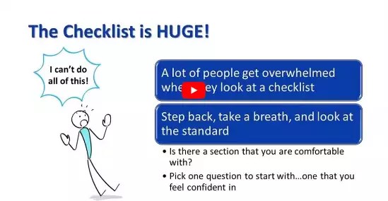 Accreditation Checklists for Dummies