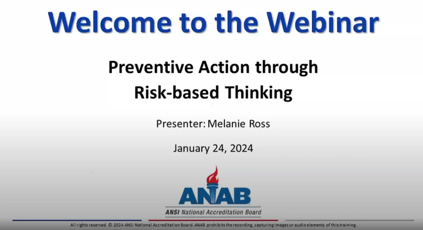 Preventive Action through Risk-based Thinking
