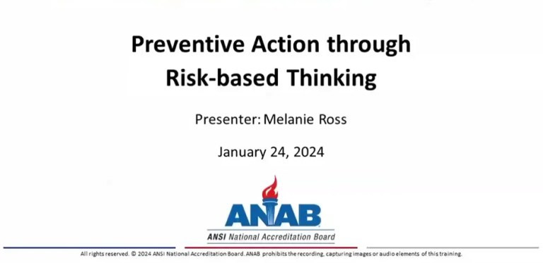 Preventive Action through Risk-based Thinking