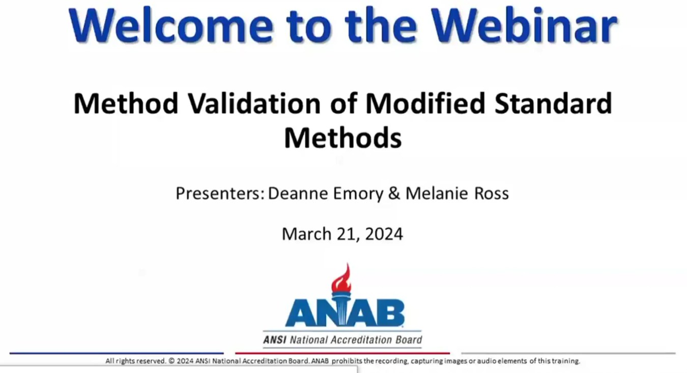 Method Validation of Modified Standard Methods