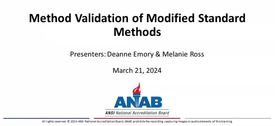 Method Validation of Modified Standard Methods