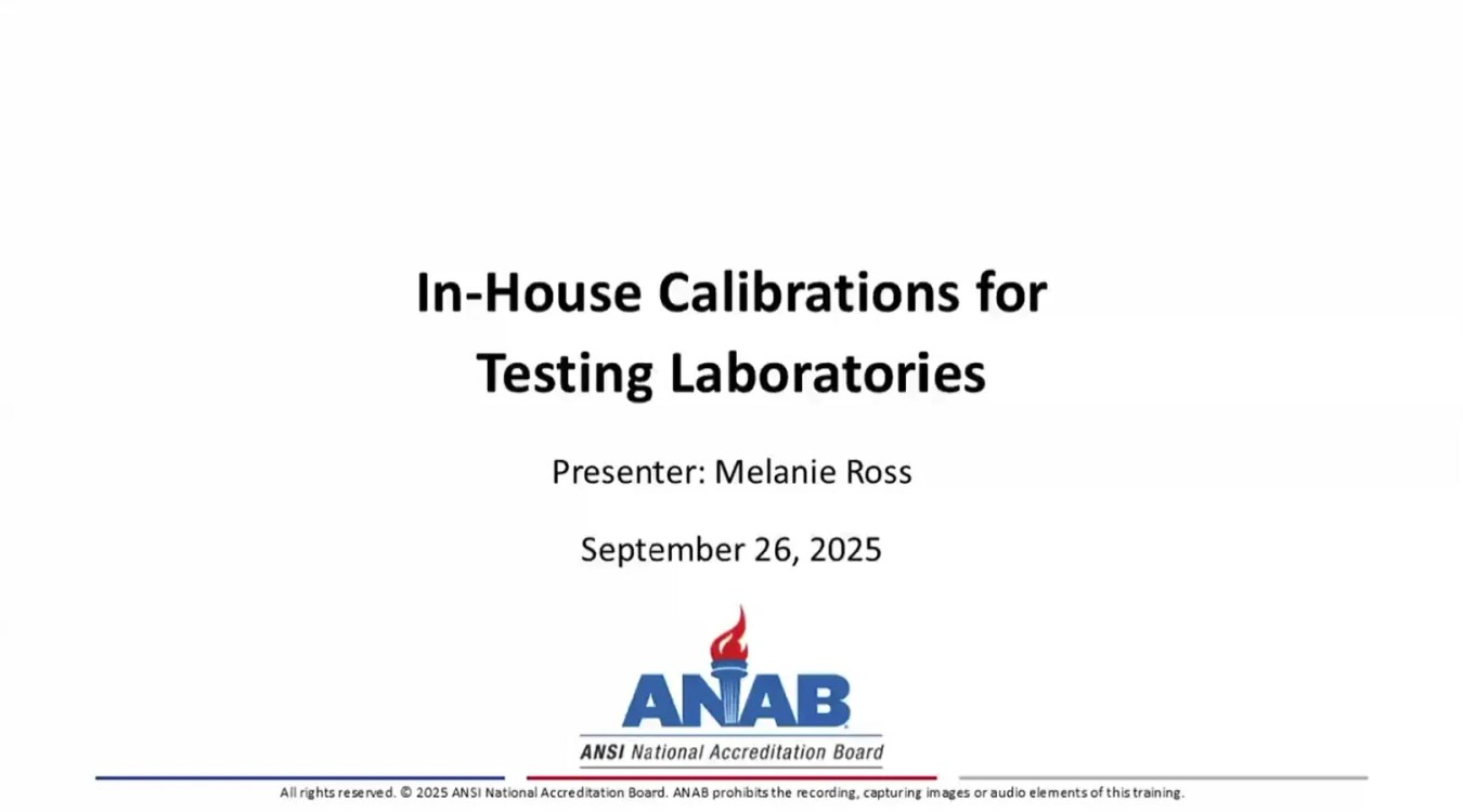 In-House Calibrations for Testing Laboratories